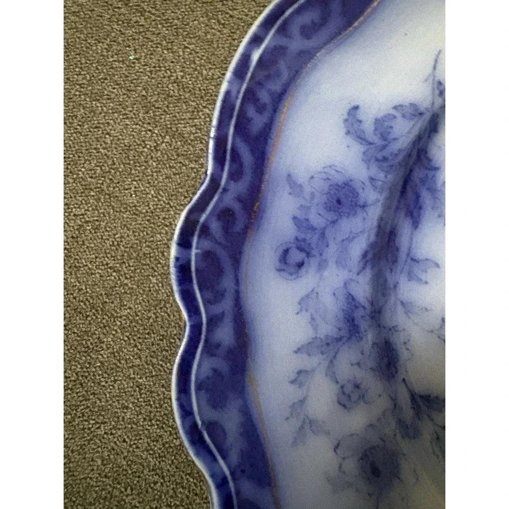 Antique 19th C.  Henry Alcock Touraine Dinner Plate Flow Blue 9